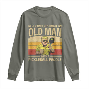 Pickleball Long Sleeve Shirt Cool Paddle Pickleball Player TS10 Military Green Print Your Wear