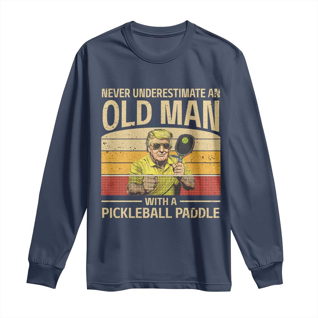 Pickleball Long Sleeve Shirt Cool Paddle Pickleball Player TS10 Navy Print Your Wear