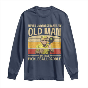 Pickleball Long Sleeve Shirt Cool Paddle Pickleball Player TS10 Navy Print Your Wear