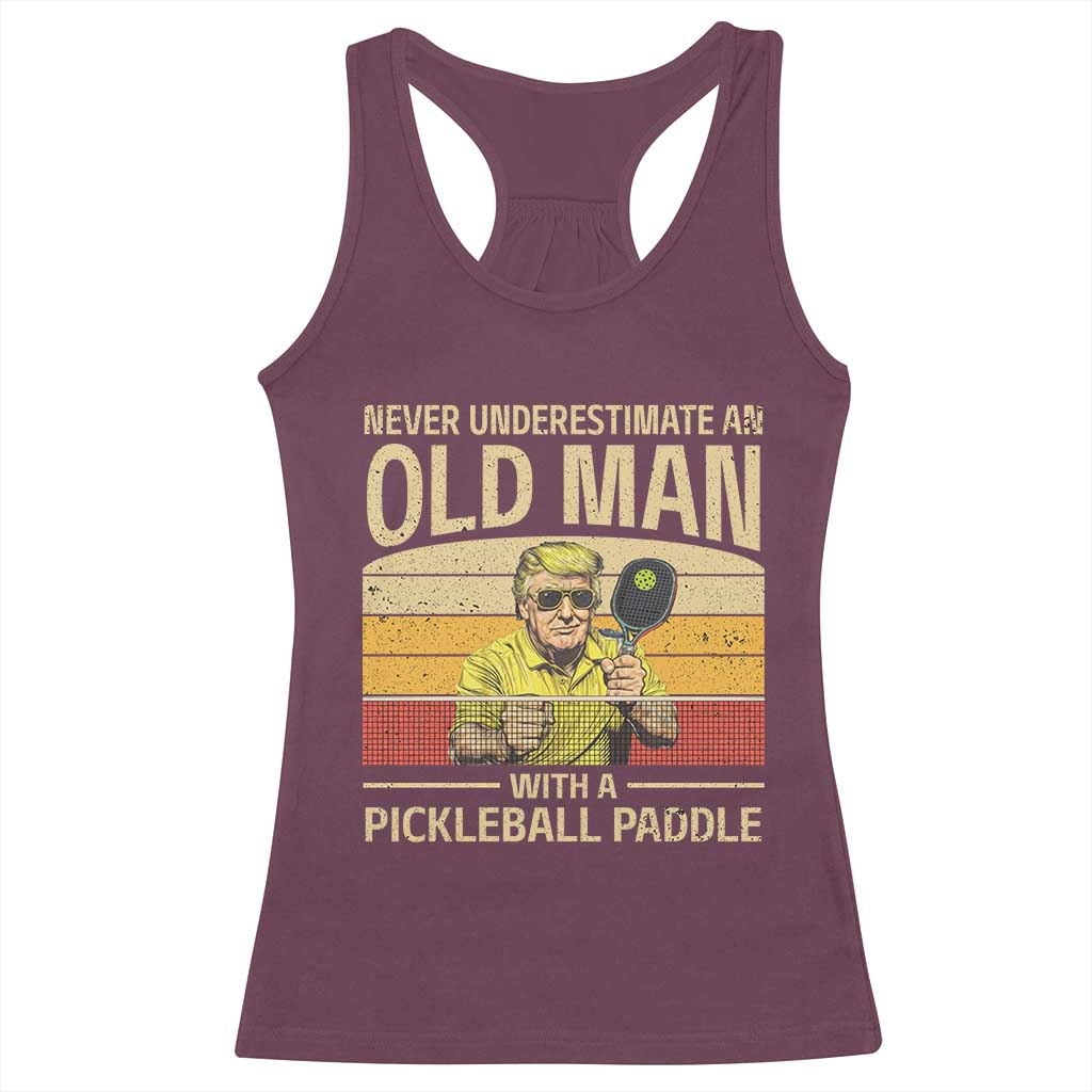 Pickleball Racerback Tank Top Cool Paddle Pickleball Player TS10 Maroon Print Your Wear