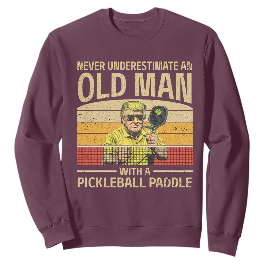 Pickleball Sweatshirt Cool Paddle Pickleball Player TS10 Maroon Print Your Wear