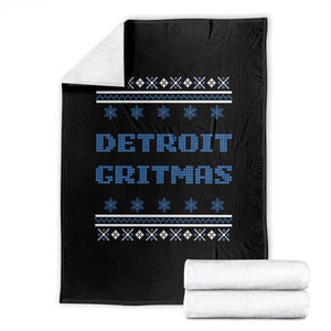 Detroit Ugly Christmas Throw Blanket Michigan 313 City TS10 Black Print Your Wear