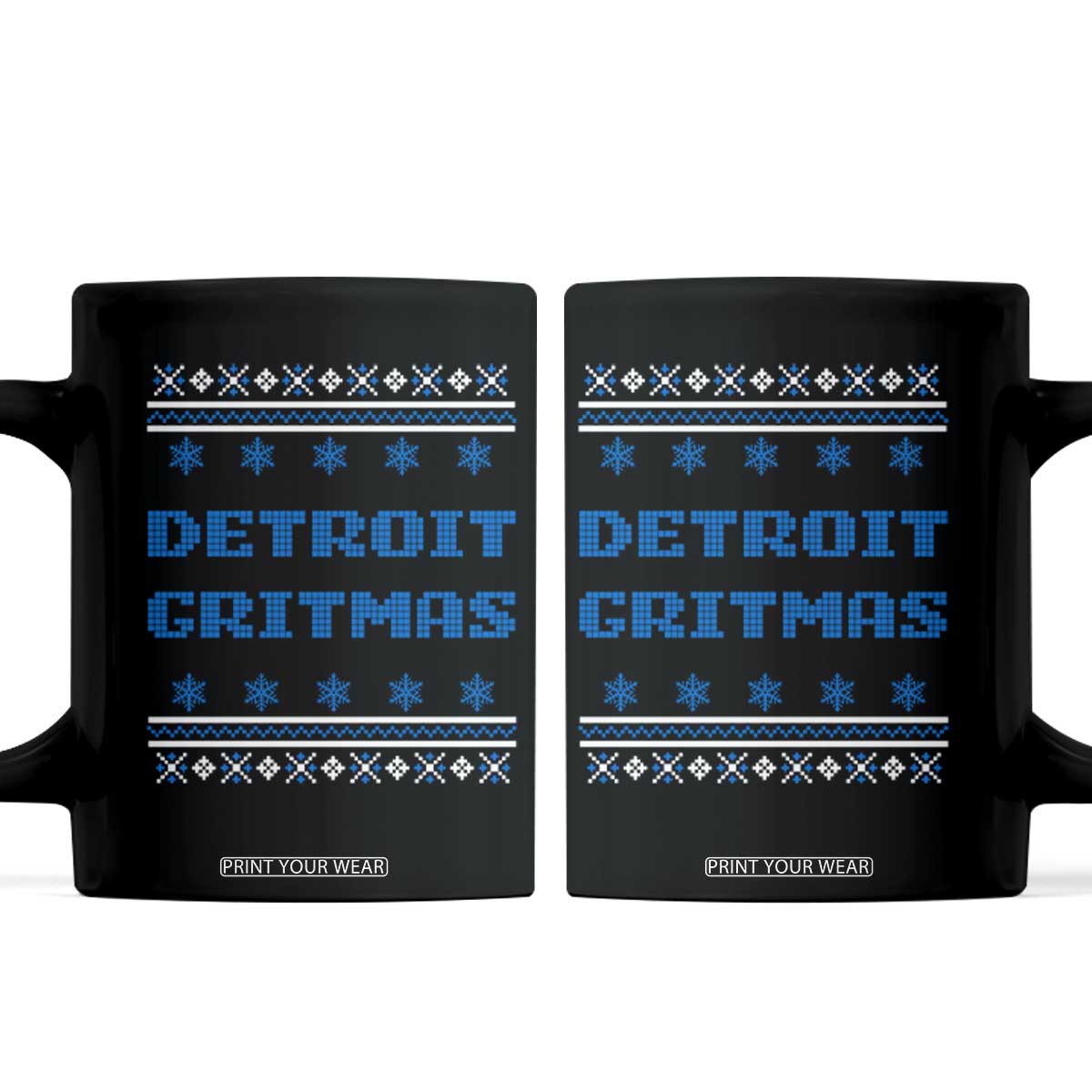 Detroit Ugly Christmas Coffee Mug Michigan 313 City TS10 Black Print Your Wear