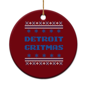 Detroit Ugly Christmas Ceramic Ornament Michigan 313 City TS10 1pc Red Print Your Wear