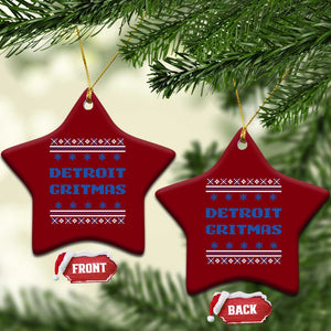 Detroit Ugly Christmas Ceramic Ornament Michigan 313 City TS10 Print Your Wear