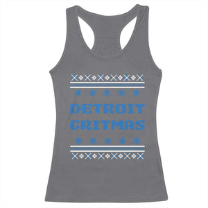 Detroit Ugly Christmas Racerback Tank Top Michigan 313 City TS10 Charcoal Print Your Wear