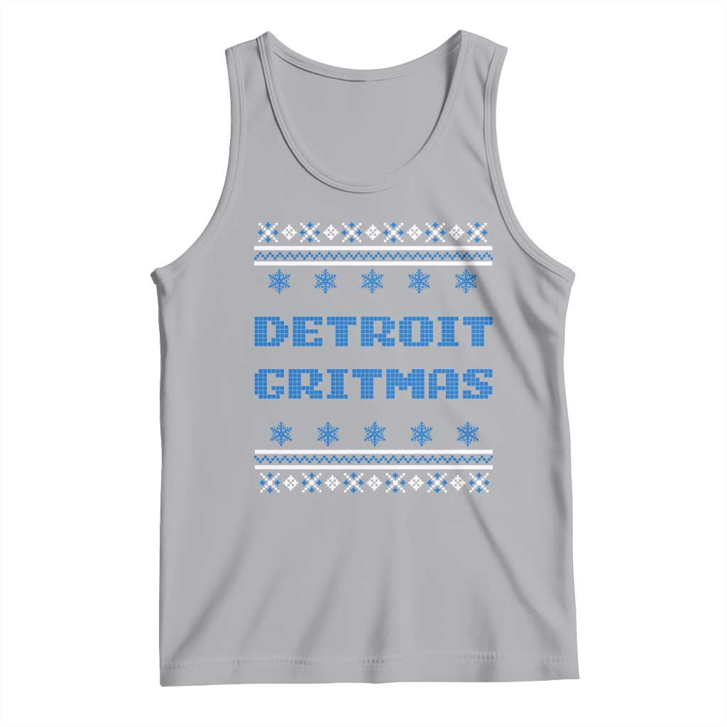 Detroit Ugly Christmas Tank Top Michigan 313 City TS10 Athletic Heather Print Your Wear