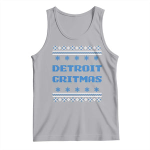 Detroit Ugly Christmas Tank Top Michigan 313 City TS10 Athletic Heather Print Your Wear