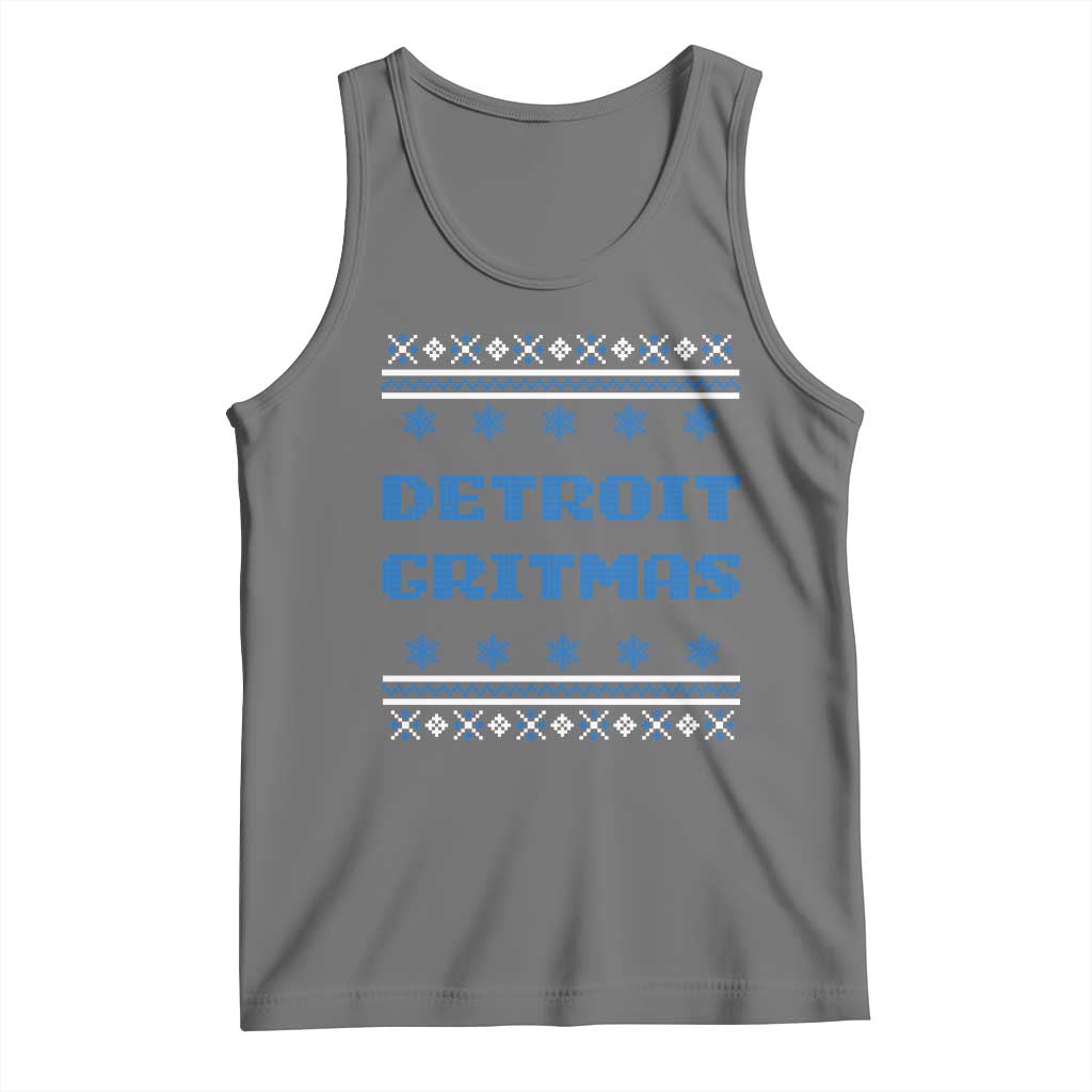 Detroit Ugly Christmas Tank Top Michigan 313 City TS10 Black Heather Print Your Wear