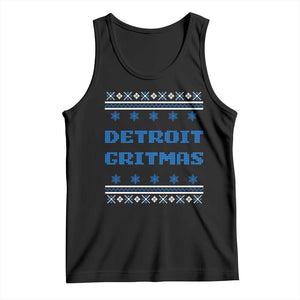 Detroit Ugly Christmas Tank Top Michigan 313 City TS10 Black Print Your Wear