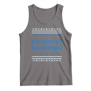 Detroit Ugly Christmas Tank Top Michigan 313 City TS10 Deep Heather Print Your Wear