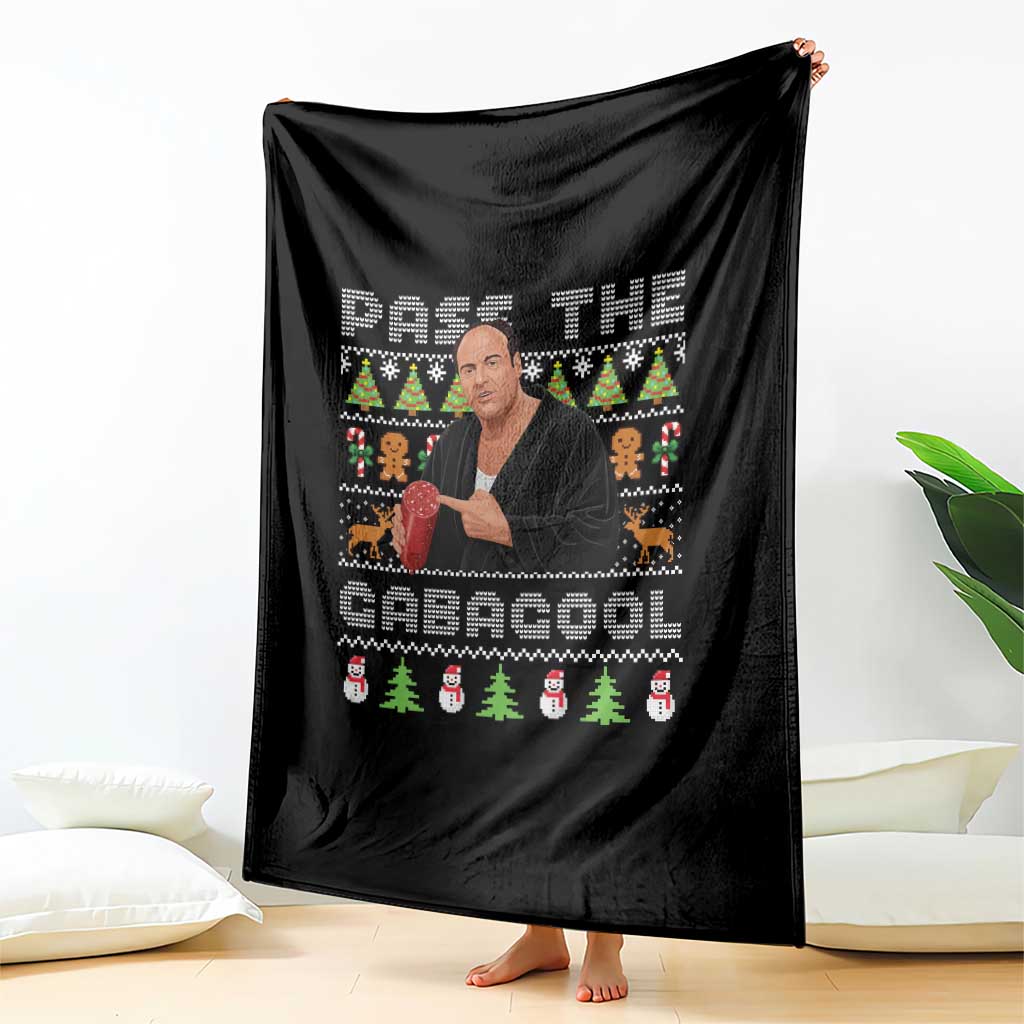 Christmas Pass The Gabagool Throw Blanket Retro TV Show Funny Ugly Xmas TS10 Print Your Wear
