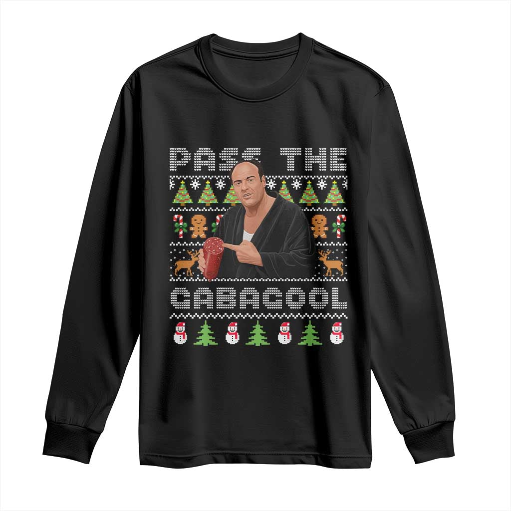Christmas Pass The Gabagool Long Sleeve Shirt Retro TV Show Funny Ugly Xmas TS10 Black Print Your Wear