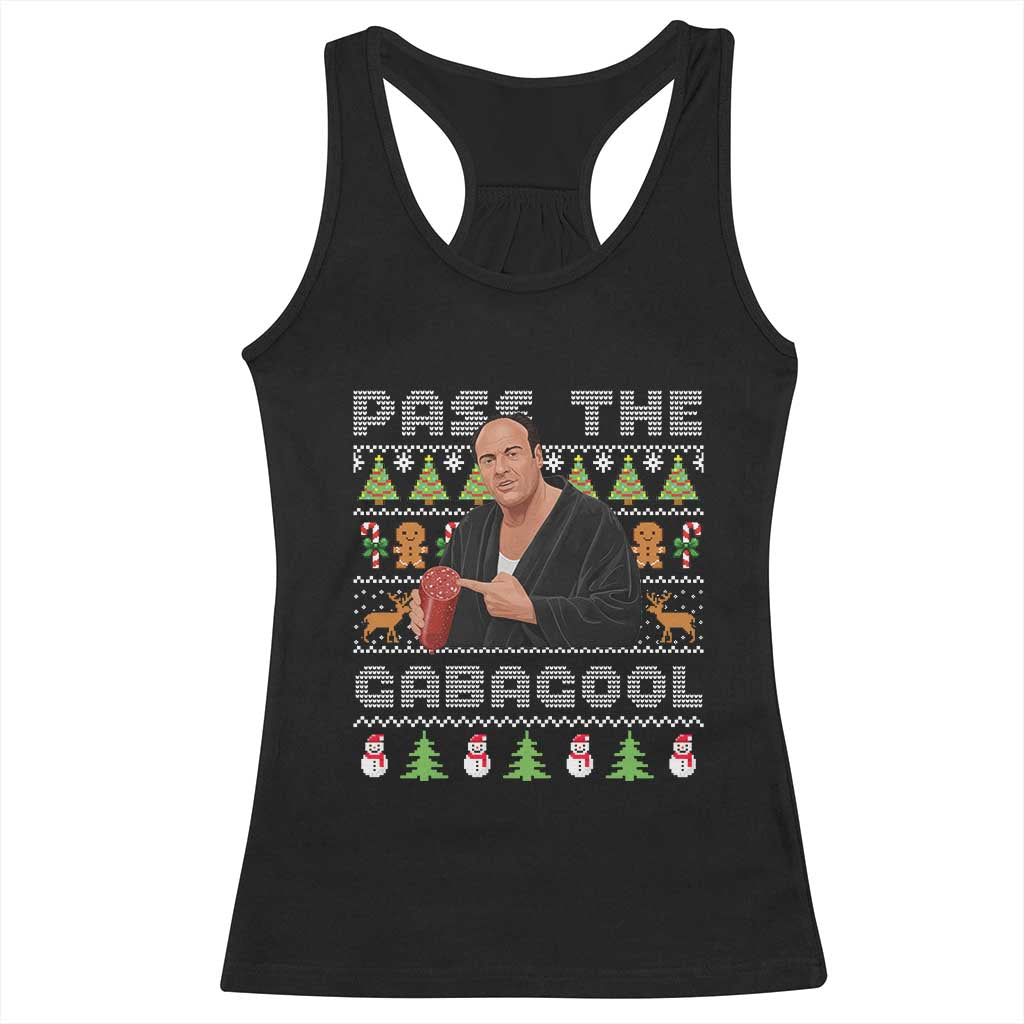 Christmas Pass The Gabagool Racerback Tank Top Retro TV Show Funny Ugly Xmas TS10 Black Print Your Wear