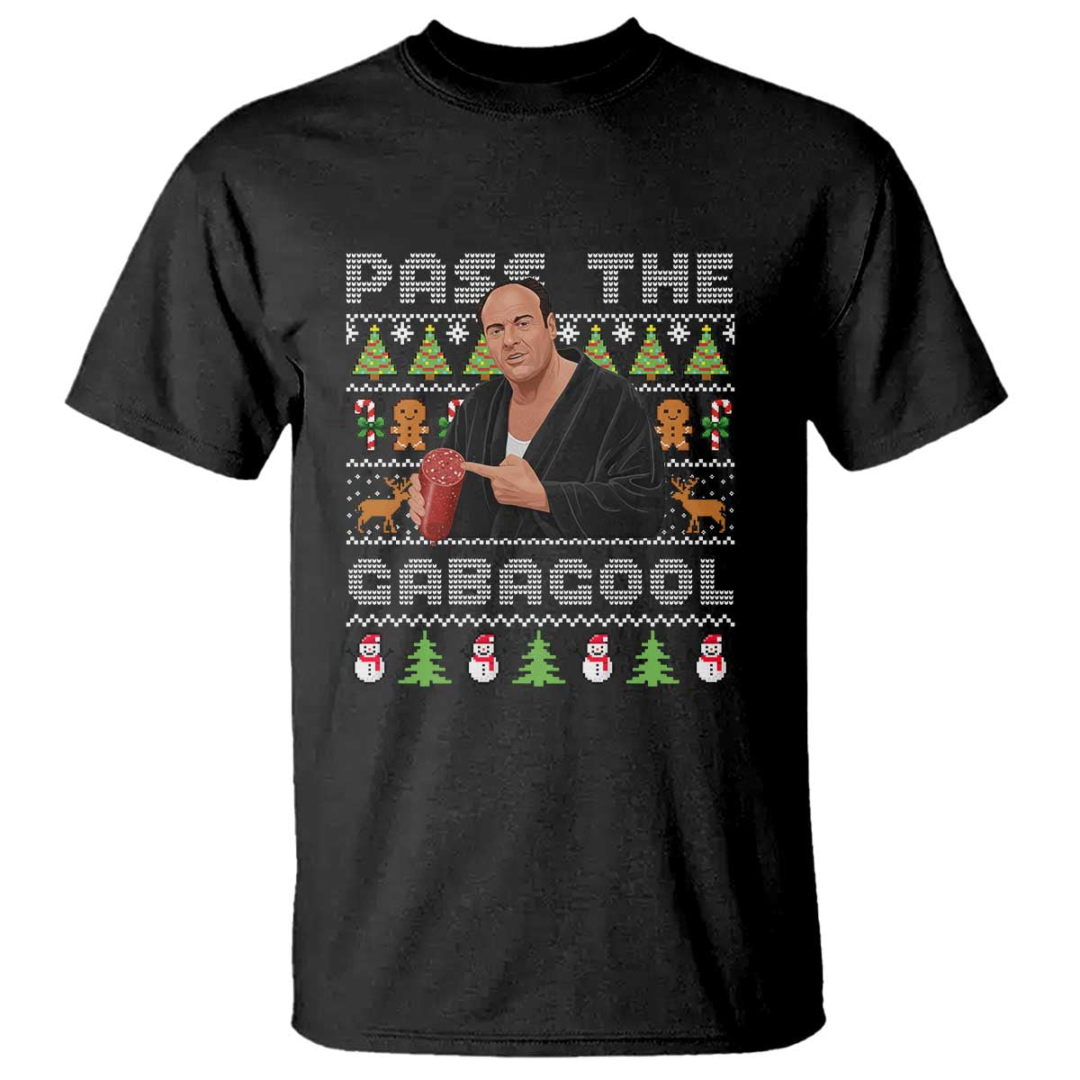 Christmas Pass The Gabagool T Shirt Retro TV Show Funny Ugly Xmas TS10 Black Print Your Wear
