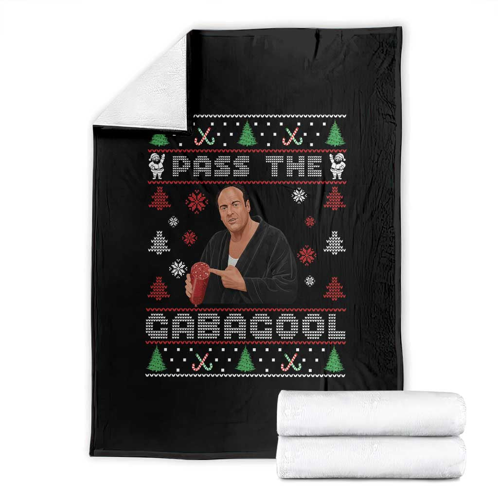 Pass The Gabagool Ugly Christmas Throw Blanket Retro TV Show Funny TS10 Black Print Your Wear