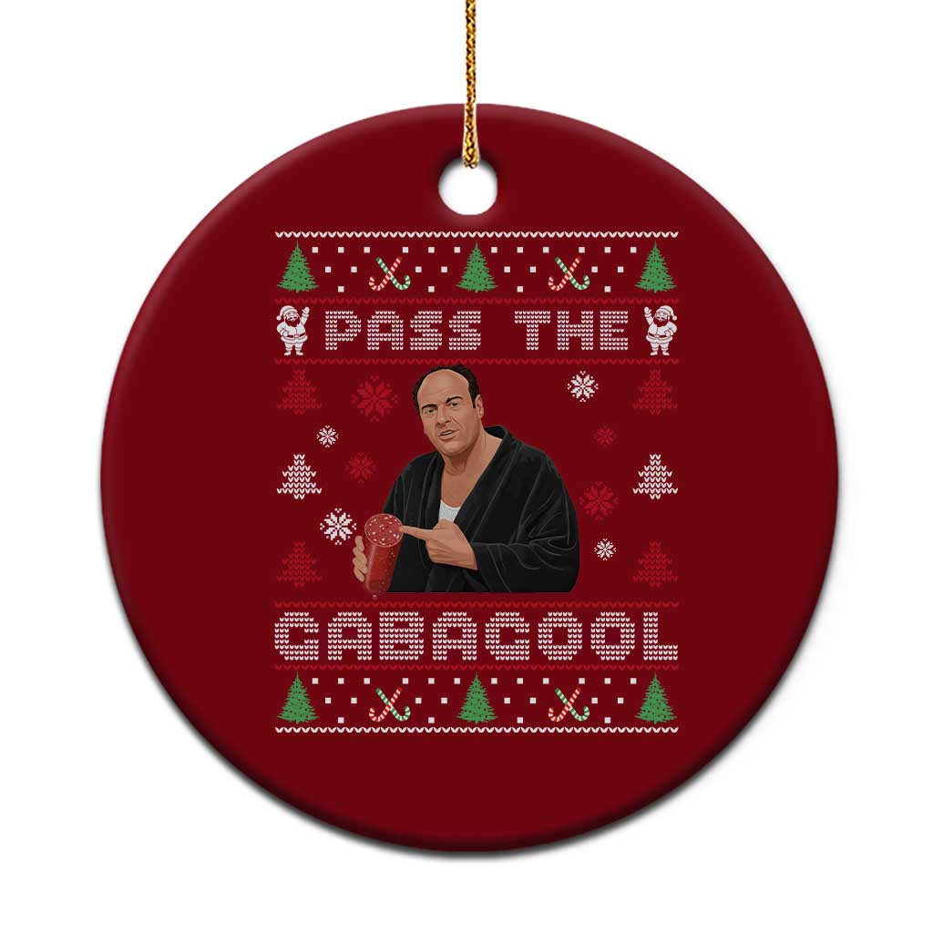 Pass The Gabagool Ugly Christmas Ceramic Ornament Retro TV Show Funny TS10 1pc Red Print Your Wear