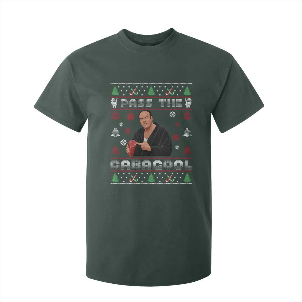 Pass The Gabagool Ugly Christmas T Shirt For Kid Retro TV Show Funny TS10 Dark Forest Green Print Your Wear
