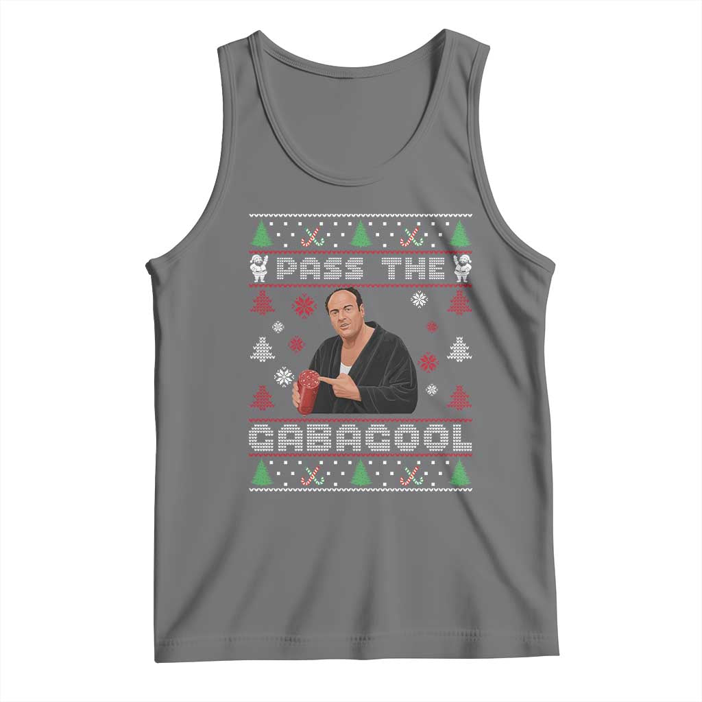 Pass The Gabagool Ugly Christmas Tank Top Retro TV Show Funny TS10 Black Heather Print Your Wear