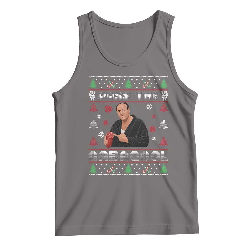 Pass The Gabagool Ugly Christmas Tank Top Retro TV Show Funny TS10 Deep Heather Print Your Wear