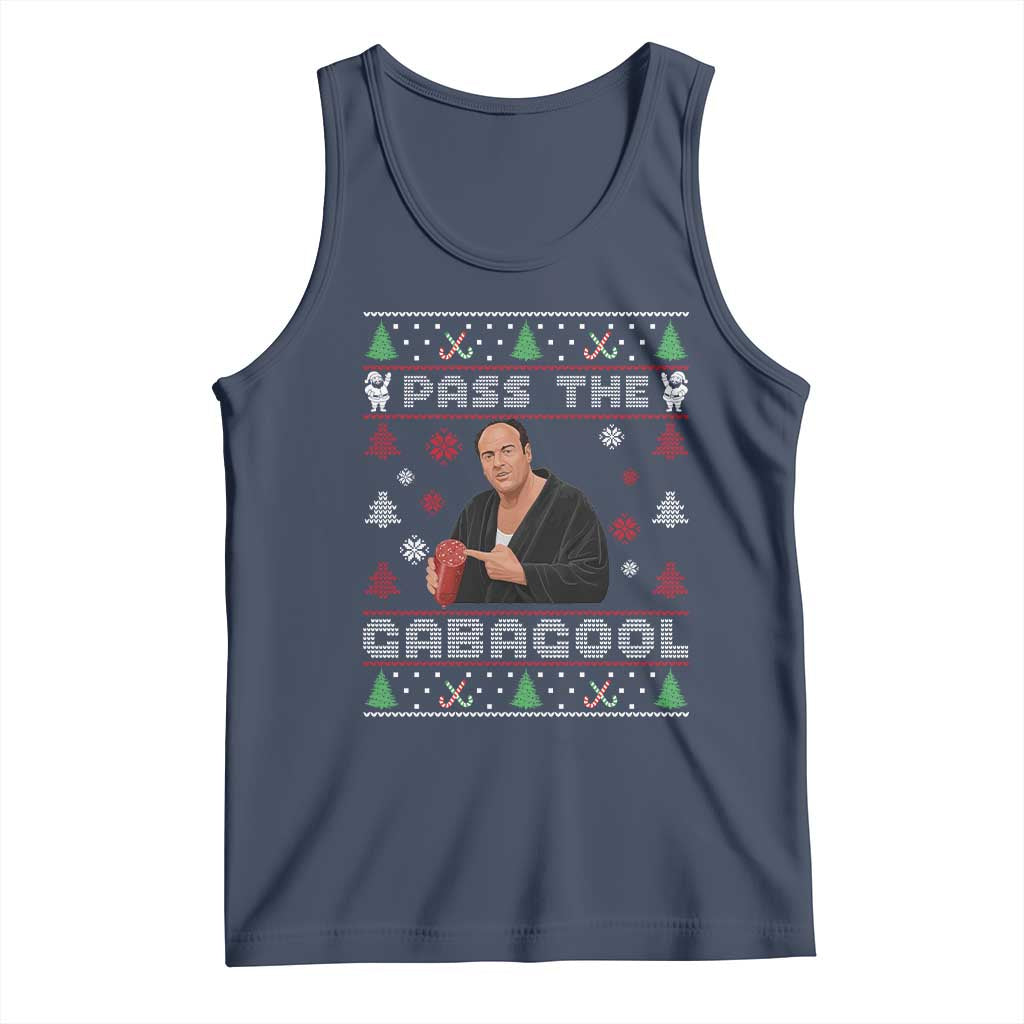 Pass The Gabagool Ugly Christmas Tank Top Retro TV Show Funny TS10 Navy Print Your Wear
