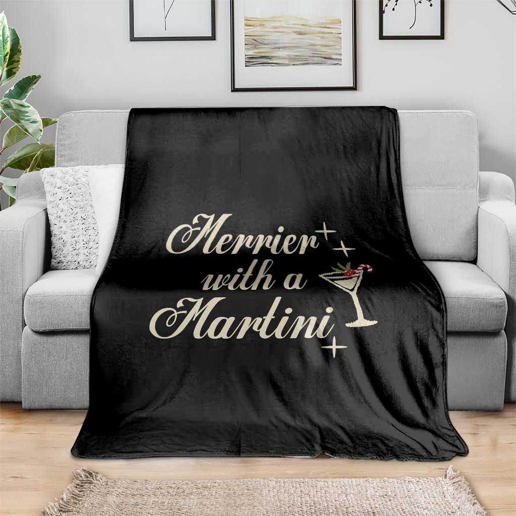 Merrier With a Martini Christmas Throw Blanket TS10 Print Your Wear