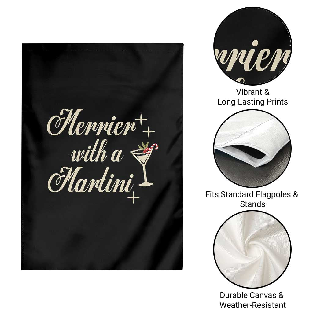 Merrier With a Martini Christmas Garden Flag TS10 Print Your Wear