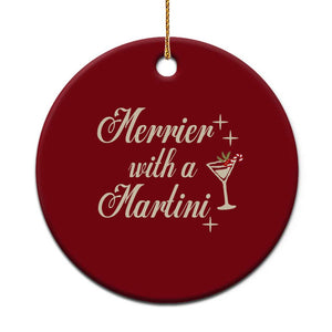 Merrier With a Martini Christmas Ceramic Ornament TS10 1pc Red Print Your Wear