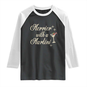 Merrier With a Martini Christmas Raglan Shirt TS10 Black White Print Your Wear