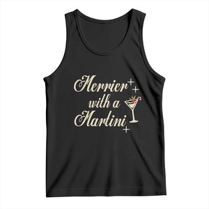 Merrier With a Martini Christmas Tank Top TS10 Black Print Your Wear