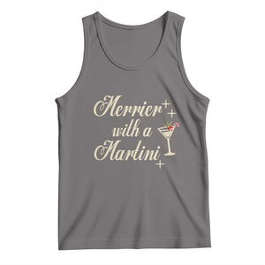 Merrier With a Martini Christmas Tank Top TS10 Deep Heather Print Your Wear