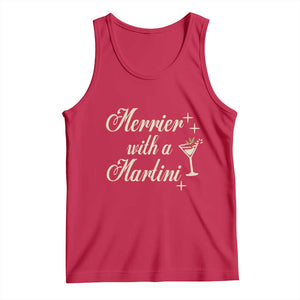 Merrier With a Martini Christmas Tank Top TS10 Red Print Your Wear