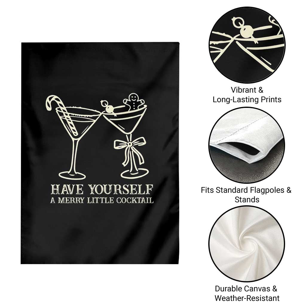 Christmas Cocktail Garden Flag Merry Little Cocktail Espresso Martini TS10 Print Your Wear