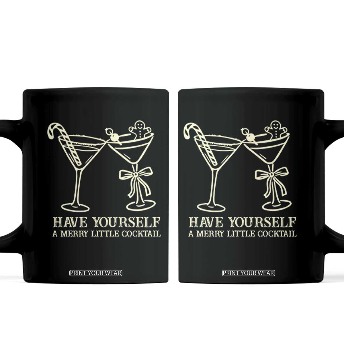 Christmas Cocktail Coffee Mug Merry Little Cocktail Espresso Martini TS10 Black Print Your Wear