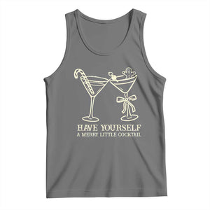 Christmas Cocktail Tank Top Merry Little Cocktail Espresso Martini TS10 Black Heather Print Your Wear