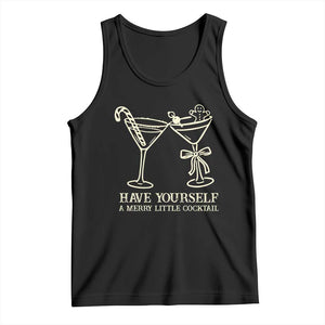 Christmas Cocktail Tank Top Merry Little Cocktail Espresso Martini TS10 Black Print Your Wear