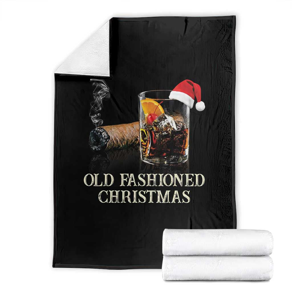 Old Fashioned Cocktail Christmas Throw Blanket Funny Bourbon Cocktail Drink TS10 Black Print Your Wear