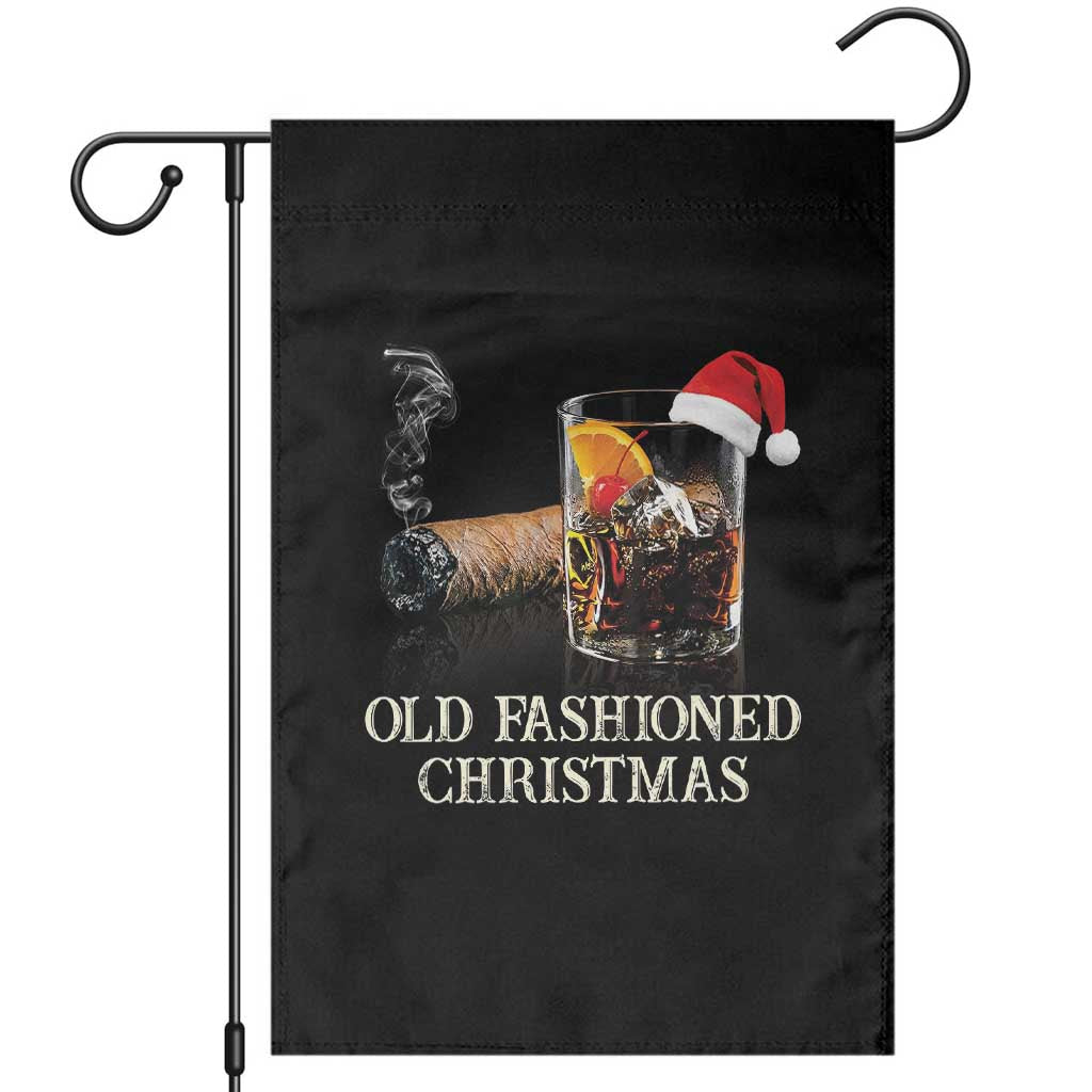 Old Fashioned Cocktail Christmas Garden Flag Funny Bourbon Cocktail Drink TS10 Black Print Your Wear