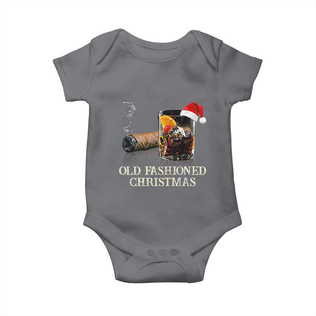 Old Fashioned Cocktail Christmas Baby Onesie Funny Bourbon Cocktail Drink TS10 Charcoal Print Your Wear