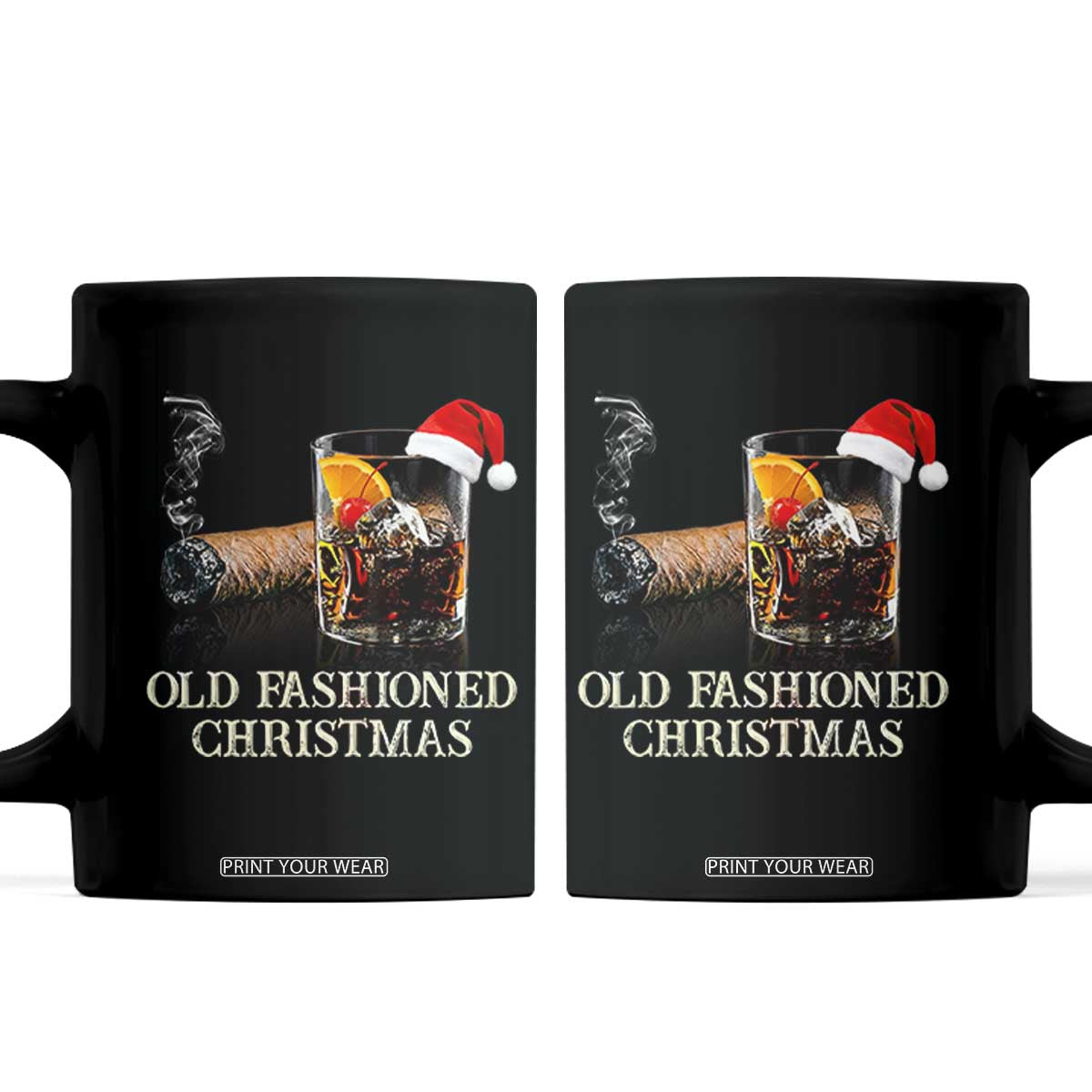 Old Fashioned Cocktail Christmas Coffee Mug Funny Bourbon Cocktail Drink TS10 Black Print Your Wear