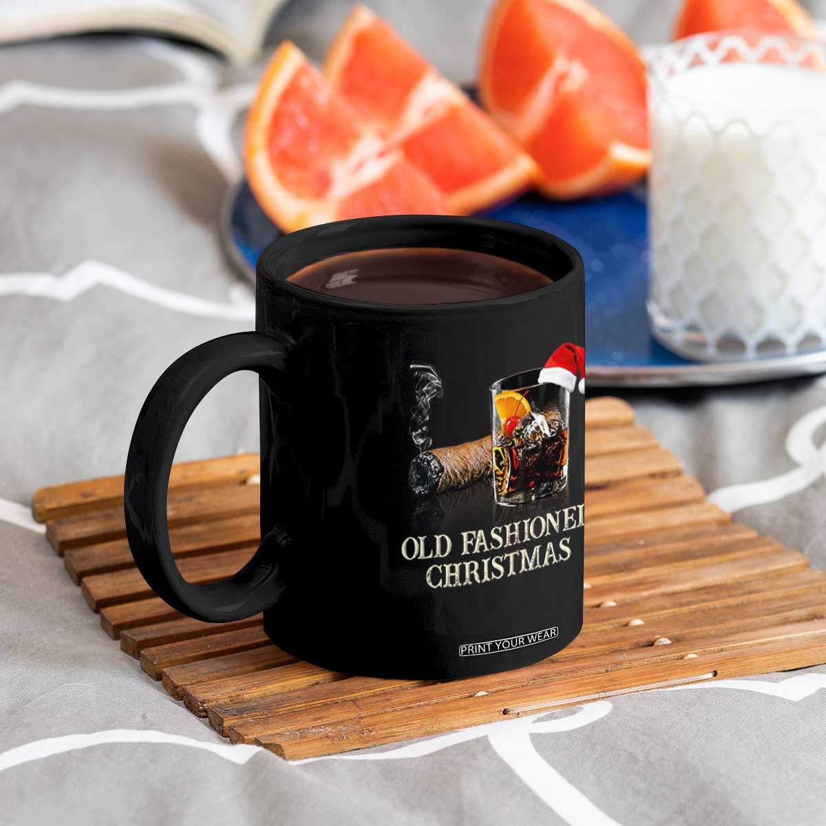 Old Fashioned Cocktail Christmas Coffee Mug Funny Bourbon Cocktail Drink TS10 Print Your Wear