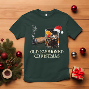 Old Fashioned Cocktail Christmas T Shirt Funny Bourbon Cocktail Drink TS10 Dark Forest Green Print Your Wear