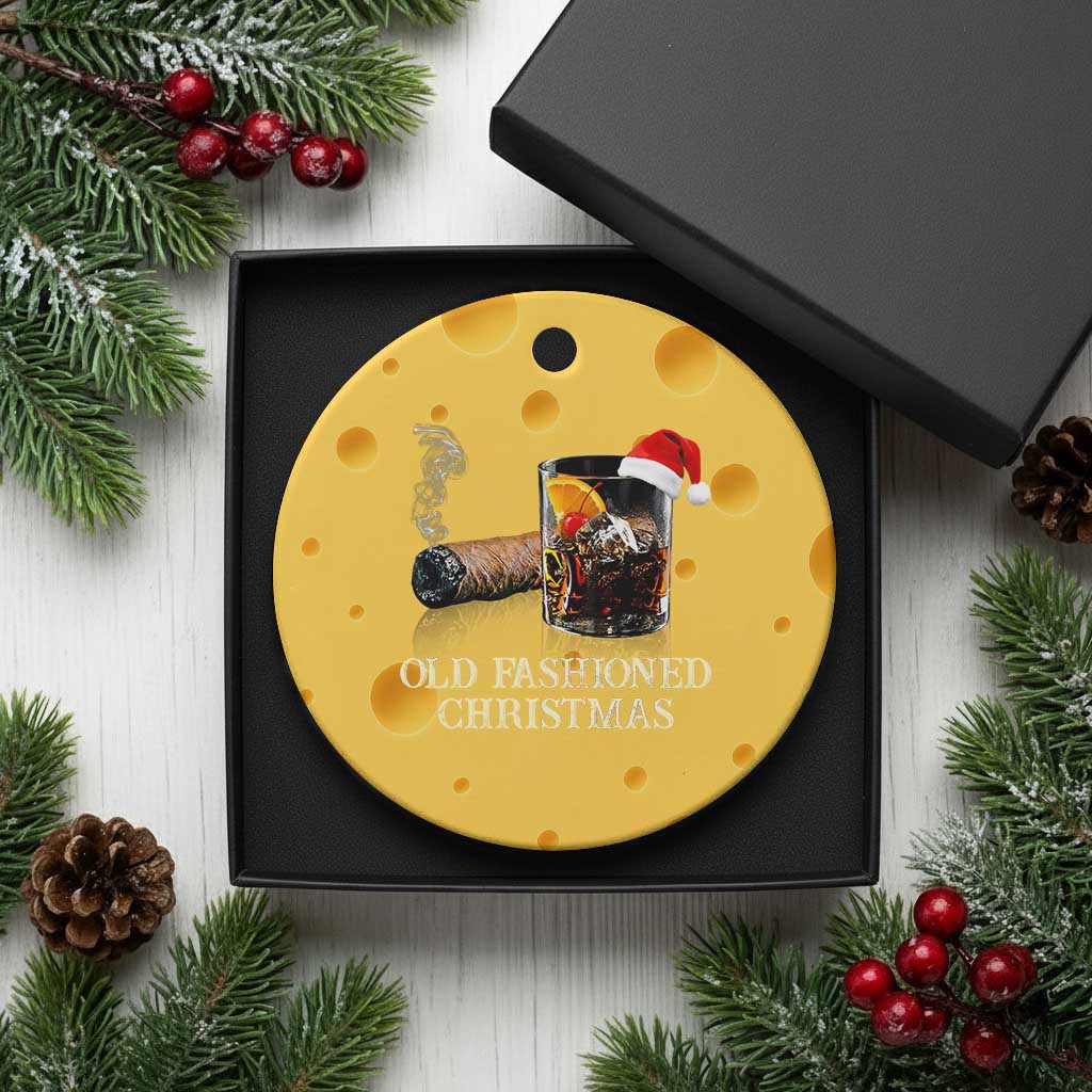 Old Fashioned Cocktail Christmas Ceramic Ornament Funny Bourbon Cocktail Drink TS10 1pc Yellow Cheese Print Your Wear