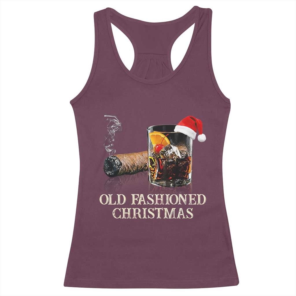 Old Fashioned Cocktail Christmas Racerback Tank Top Funny Bourbon Cocktail Drink TS10 Maroon Print Your Wear