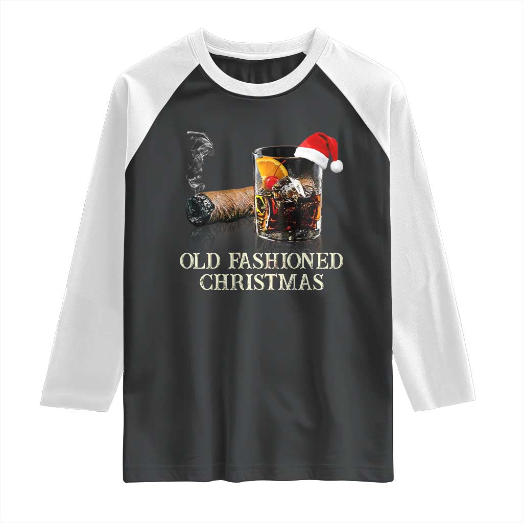 Old Fashioned Cocktail Christmas Raglan Shirt Funny Bourbon Cocktail Drink TS10 Black White Print Your Wear