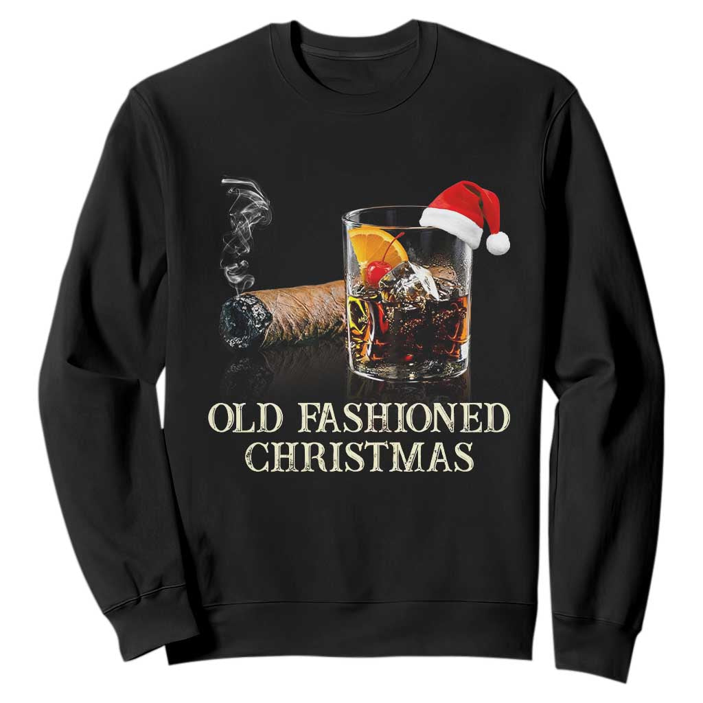 Old Fashioned Cocktail Christmas Sweatshirt Funny Bourbon Cocktail Drink TS10 Black Print Your Wear