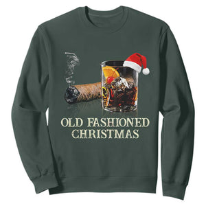 Old Fashioned Cocktail Christmas Sweatshirt Funny Bourbon Cocktail Drink TS10 Dark Forest Green Print Your Wear
