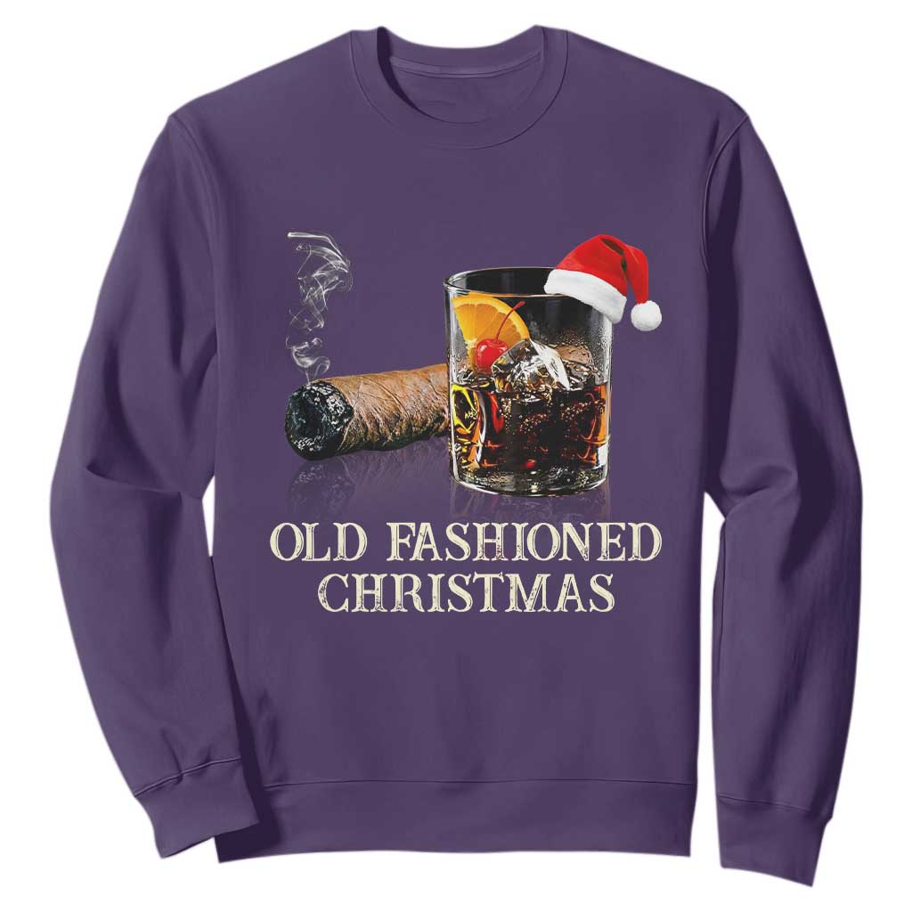 Old Fashioned Cocktail Christmas Sweatshirt Funny Bourbon Cocktail Drink TS10 Purple Print Your Wear
