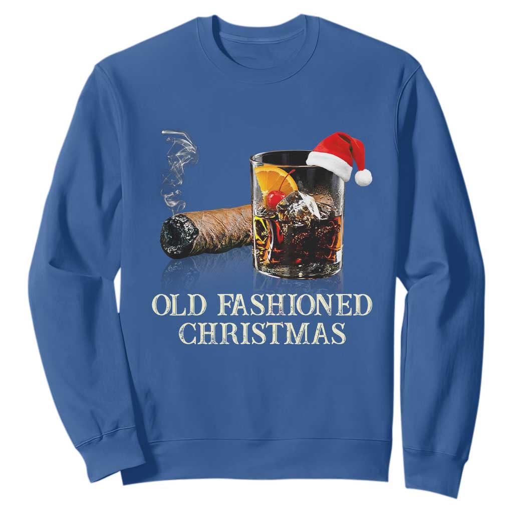 Old Fashioned Cocktail Christmas Sweatshirt Funny Bourbon Cocktail Drink TS10 Royal Blue Print Your Wear