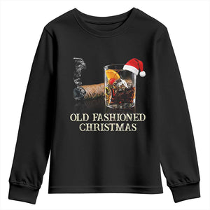 Old Fashioned Cocktail Christmas Youth Sweatshirt Funny Bourbon Cocktail Drink TS10 Black Print Your Wear